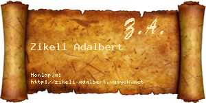 Zikeli Adalbert névjegykártya